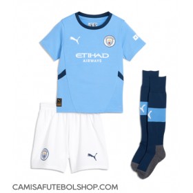 Camisa de time de futebol Manchester City Rodri Hernandez #16 Replicas 1º Equipamento Infantil 2024-25 Manga Curta (+ Calças curtas)